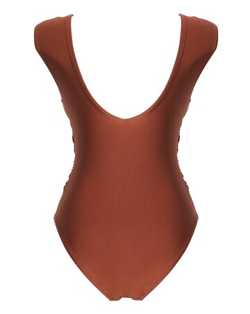 Joanna Hope Ruche Plunge Swimsuit