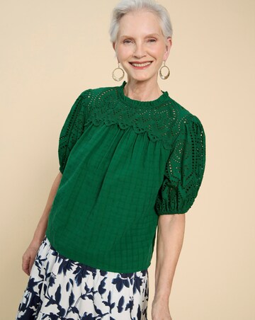 White Stuff Lexi Cotton Broderie Top