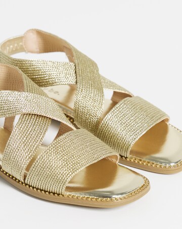 Janna Elasticated Flat Sandals - Wide Fit (E)