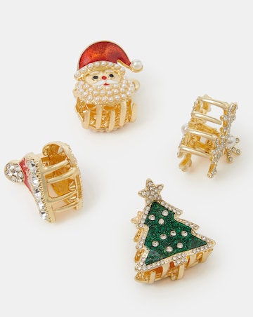 Accessorize Christmas Metal Claw Clips