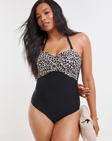 Figleaves Tailor Underwired Tummy Control Swimsuit Longer Length