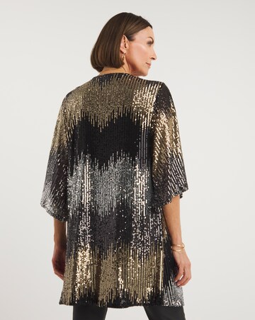 Multi Zig Zag Sequin Kimono
