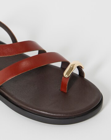 Carlota Leather Toe Hardware Footbed Sandals - Extra Wide Fit (EEE)