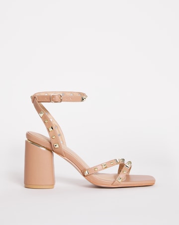 Lugo Asymmetric Stud Heeled Sandals - Extra Wide Fit (EEE)