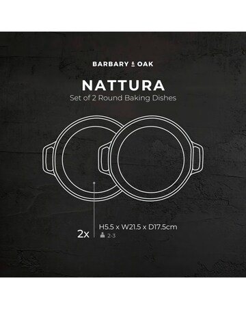 Barbary & Oak Nattura Set of 2 Round Baking Dishes Teal