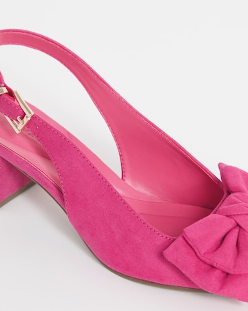 Gianna Low Block Heel Slingback With Bow - Extra Wide Fit (EEE)