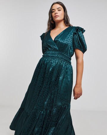 Lovedrobe Dark Green Wrap Front Maxi Dress