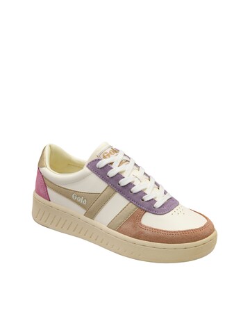 Gola Grandslam Quadrant Trainers - Off White/Cameo/Gold/Candy