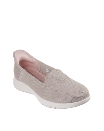 Skechers Taupe Slip In On The Go Shoe -Standard Fit (D)
