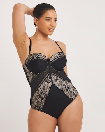 MAGISCULPT Firm Control Lace And Mesh Underwire Padded Multiway Body (B-F) Black
