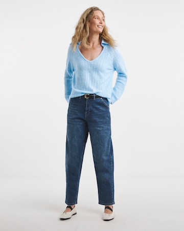 Pointelle Collar Jumper