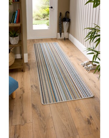 My Mat Candy Multi Stripe Washable Runner - Natural