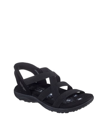 Skechers Black Reggae Stretch Flex Sandals - Wide Fit (E)