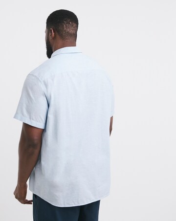 Jack & Jones Breeze Short Sleeve Linen Shirt - Blue