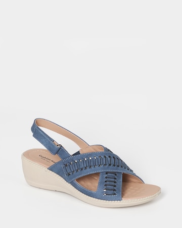Cushion Walk Navy Woven Wedge Sandals - Extra Wide Fit (EEE)