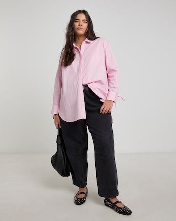 Simply Be Pink Stripe Open Back Shirt