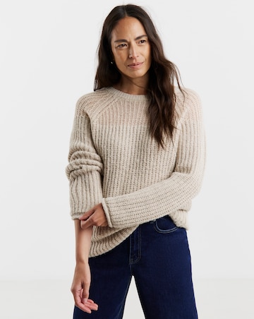 Semi Sheer Slash Neck Jumper