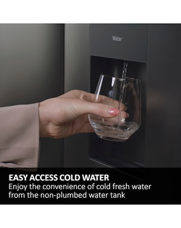 Haier HFR5719EWMP Total No Frost American Fridge Freezer Silver + Install