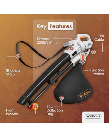 VonHaus - 3000W 3-in-1 Leaf Blower