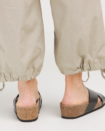 Rena Leather Crossover Footbed Mule - Wide Fit (E)