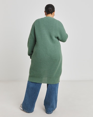 Green Cardigan Knitted Dress