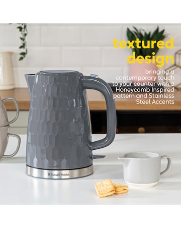 Russell Hobbs 26053 Textured Honeycomb Grey Kettle