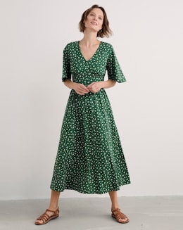 Seasalt Cornwall Chateau Dress (Half Sleeve) Bud Flower Dark Forage
