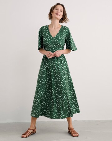 Seasalt Cornwall Chateau Dress (Half Sleeve) Bud Flower Dark Forage