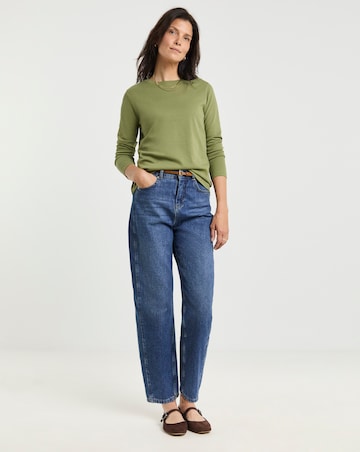 Khaki Crew Neck Long Sleeve T-Shirt