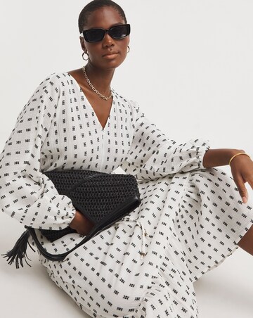 Cotton Dobby Balloon Sleeve Maxi Dress