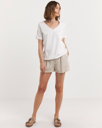 White Bubble Hem Short Sleeve Top