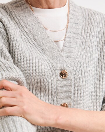 Ribbed V Neck Cardigan