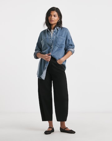 Simply Be Mid Wash Deep Cuff Denim Shirt
