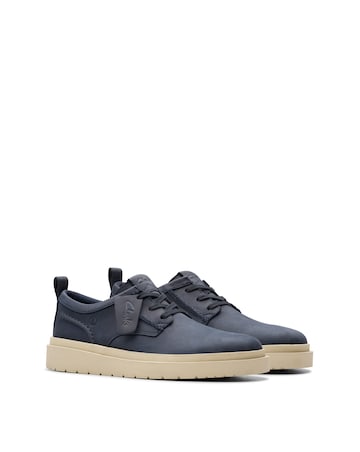 Clarks Polden Lace Leather Shoe - Navy