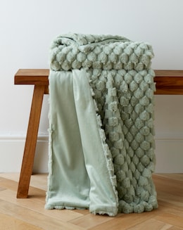 Scallop Faux Fur Throw
