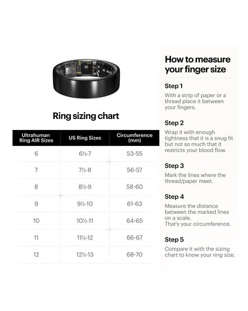Ultrahuman Ring AIR Bluetooth Smart Ring - Raw Titanium - Size 8