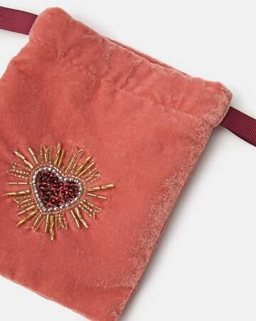 Accessorize Heart Velvet Drawstring Bag