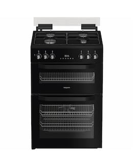 Hotpoint HDD6GDC2B1 60cm Dual Fuel Double Cooker Glass Lid - Black + Install