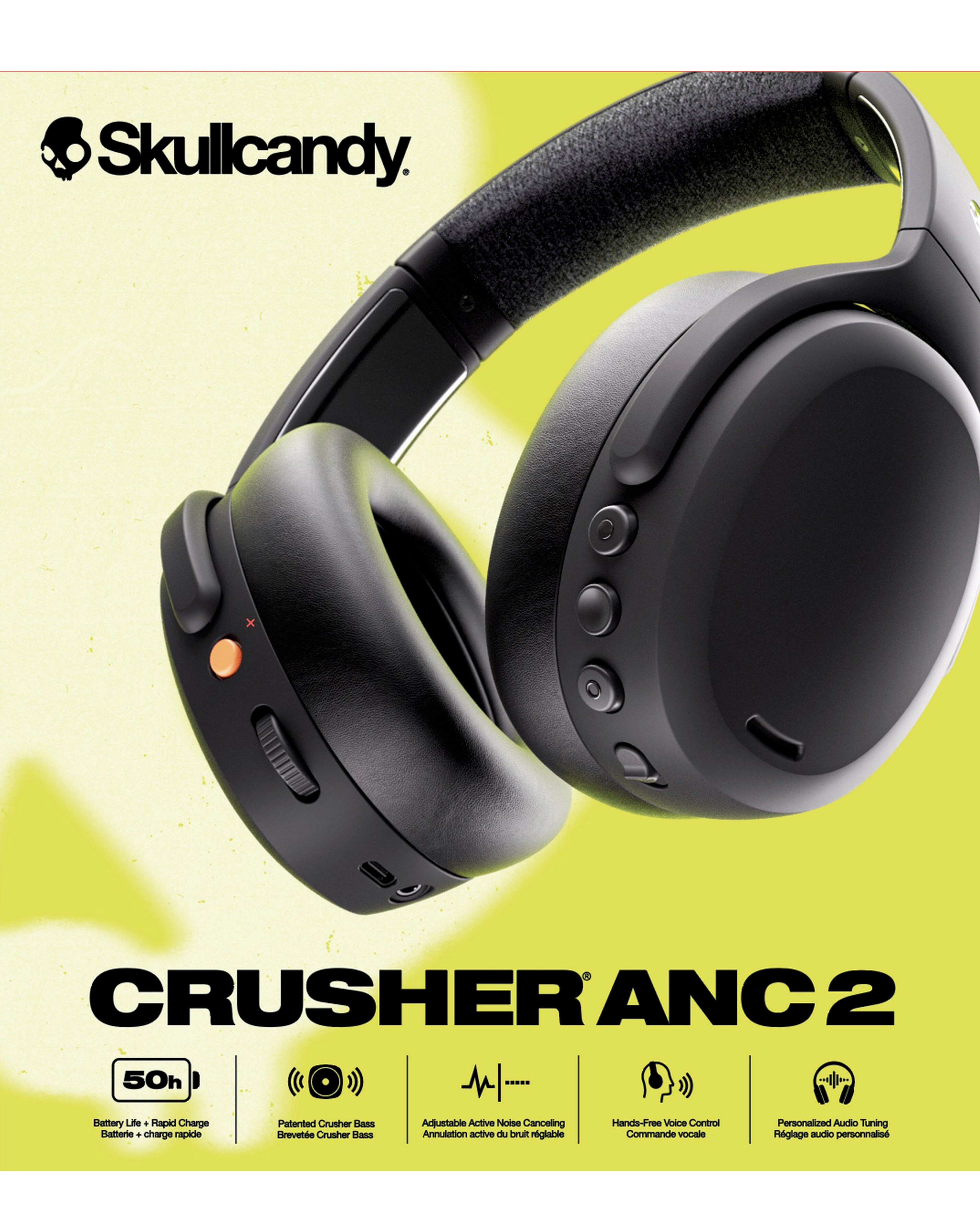 Skullcandy CRUSHER ANC XT 2 Wireless Headphones-BLACK (Cert Skullcandy CRUSHER ANC XT 2 Wireless Headphones-BLACK (Cert