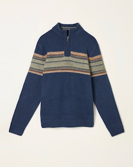 FatFace Runswick 1/2 Neck Jumper (Regular &amp; Tall) - Navy