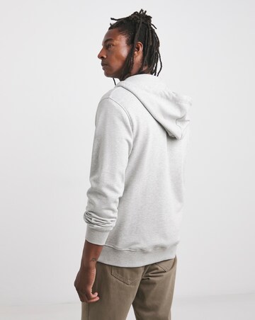 Full Zip Hoodie Long Length- Grey Marl