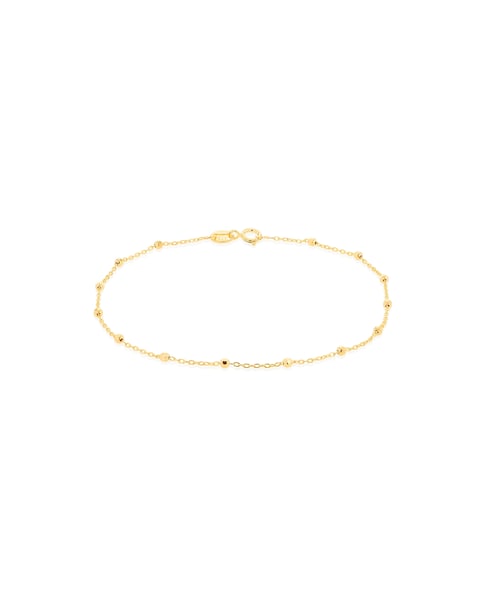 9ct Yellow Gold Ball Trace Bracelet