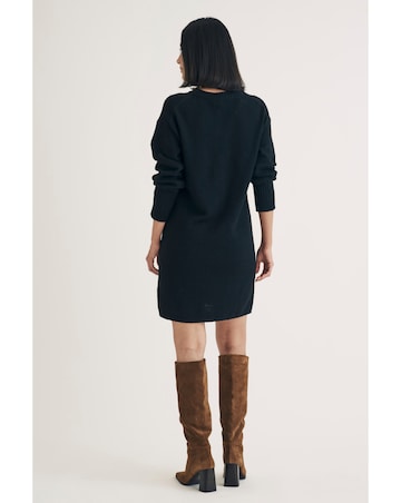 Nobody's Child Black Oversized Crew Neck Mini Jumper Dress