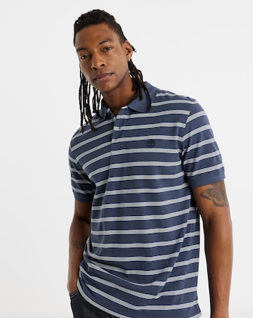 Striped Pique Short Sleeve Polo