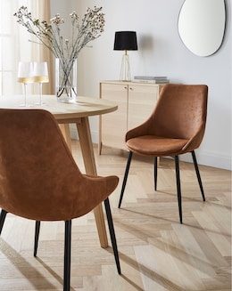 Etta Faux Leather Pair of Dining Chairs