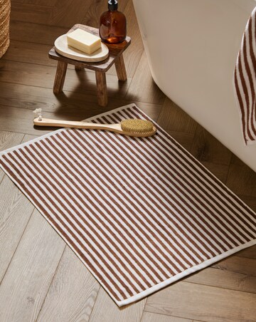Yard Hebden Stripe Cotton Bathmat - Pecan