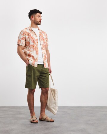 Short Sleeve Paisley Cuban Collar Shirt