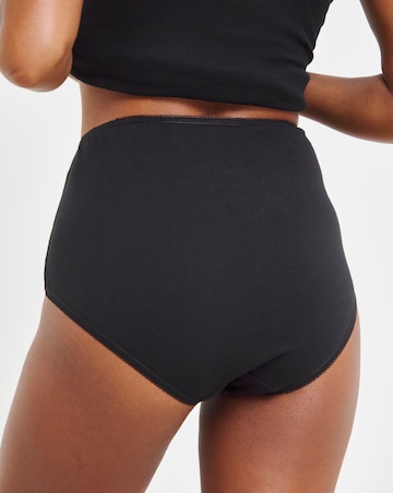 Pretty Secrets (10 Pack) Cotton Full Brief Knickers Black