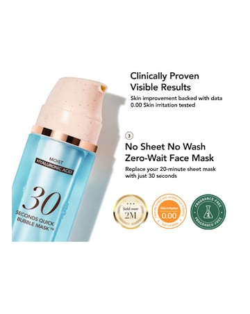 Menokin 30 Seconds Moisturising Hyaluronic Acid No Rinse Bubble Mask 95ml