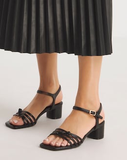 Wanda Strappy Flexible Sole Block Heeled Sandals - Wide Fit (E)